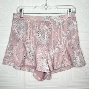 NWT L’Atiste by Amy Floral Embroidered Silky Shorts Medium